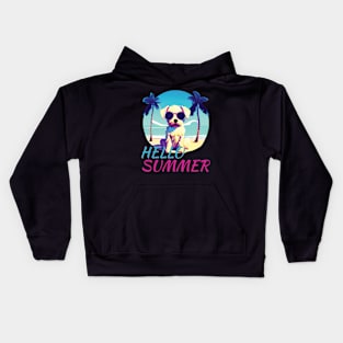 Summer Dog Retro Kids Hoodie